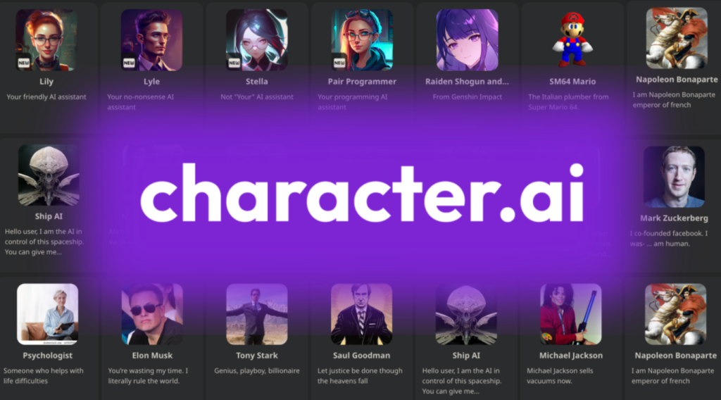 With Character.AI, you can chat with characters in your library.